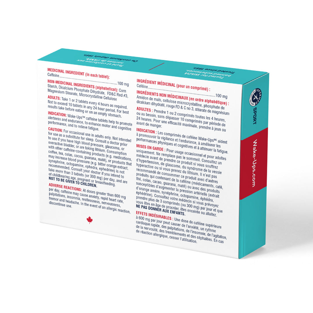 Caféine certifiée sport 100 mg - 216 comprimés